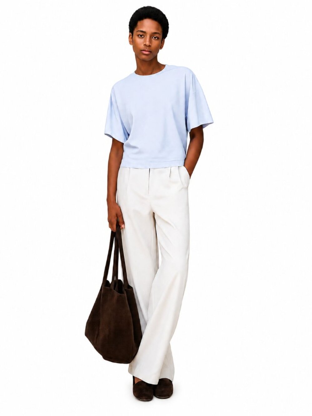 Aritzia Interlock Cotton Barclay T-Shirt - Midday Blue NWT XS